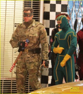 Jim Carrey como 'Coronel Estrela 'no set de' Kick-Ass 2 (Imagem:divulgação)